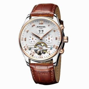 Quality Power Reserve Mechanical Skeleton Watch Date Week Month Display wholesale