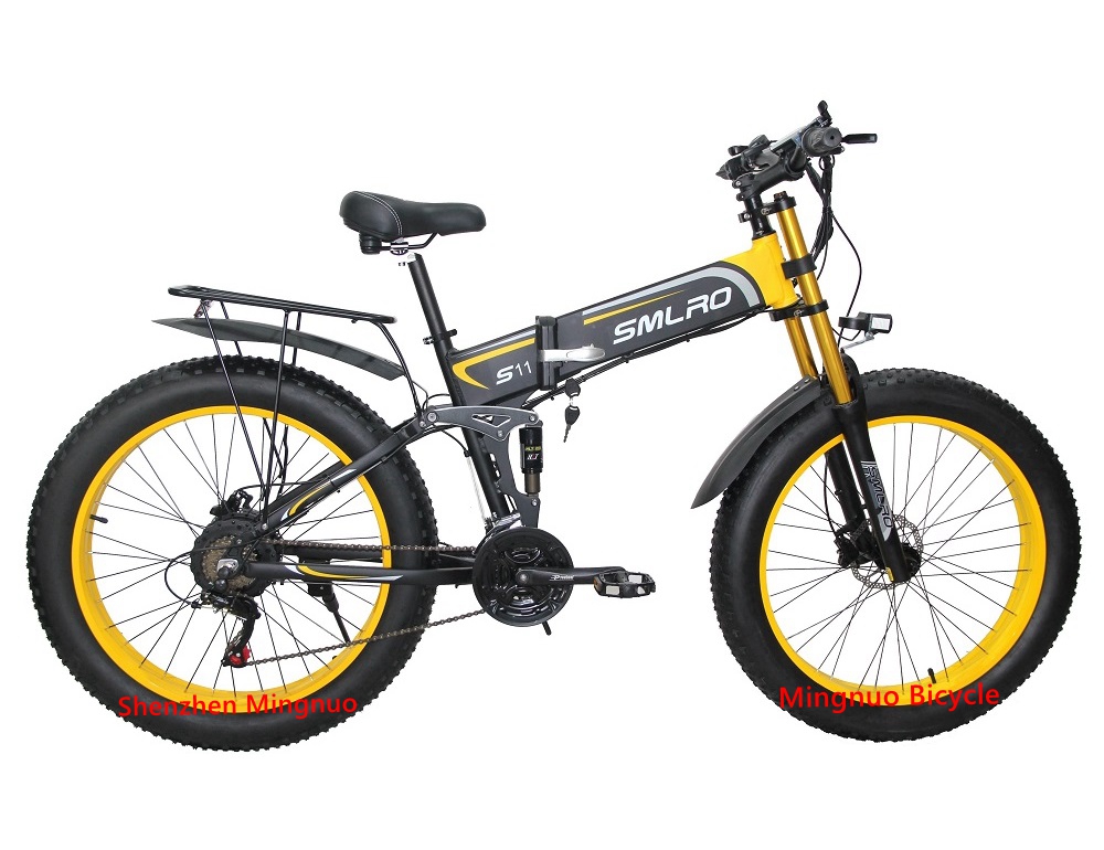 1000w Fat Tire Folding Electric Bike Fold Up With 60-70Nm Torque