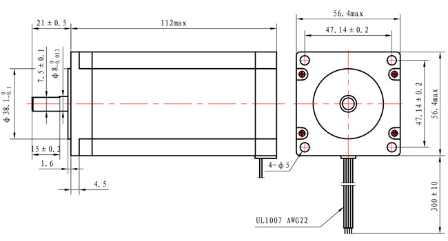 NEMA23 Stepper Motor 57x57x112mm 3.0N.m Open Source For Electronic Embroidery Machine