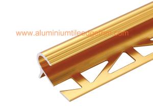 Quality 10mm Round Edge Aluminium Anti Slip Stair Nosing Reduce Trip Hazards Matt Gold Color wholesale