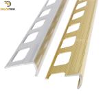 11mm Shiny Gold Metal Tile Trims Round Edge For Decoration Protection