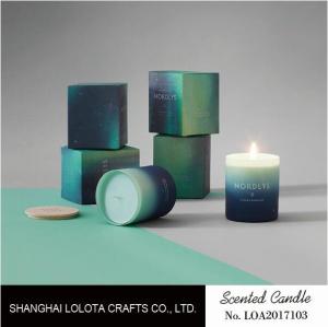 Quality Gradient Color Soy Wax Handmade Jar Candles Aurora Sky Green Bottle Non Toxic wholesale