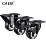 110kg Load 75mm 3inch 100mm 4inch Black Polyurethane Caster for Industry Wheel