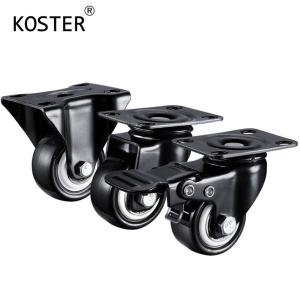 Quality 110kg Load 75mm 3inch 100mm 4inch Black Polyurethane Caster for Industry Wheel Barrow wholesale