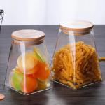Bamboo Lids Food Canister Kitchen Airtight Glass Jar