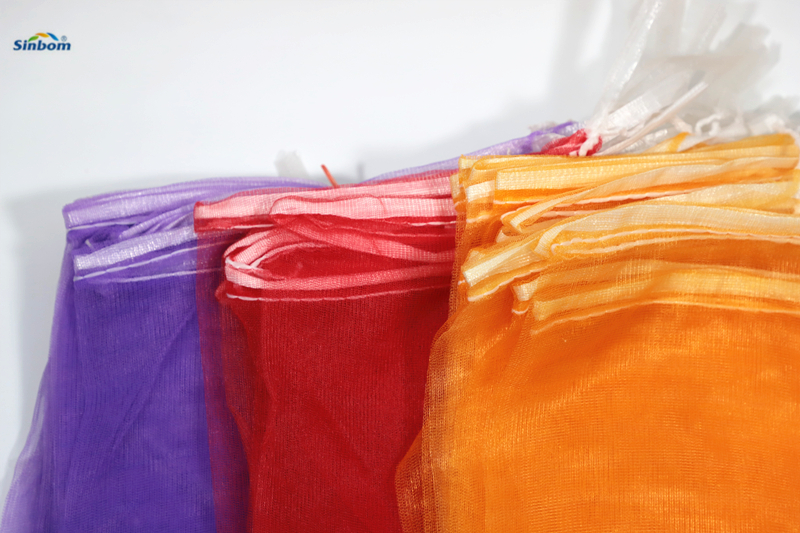 Drawstring Closure Virgin HDPE Plastic Monofilament Mesh Sack Customized for Onion