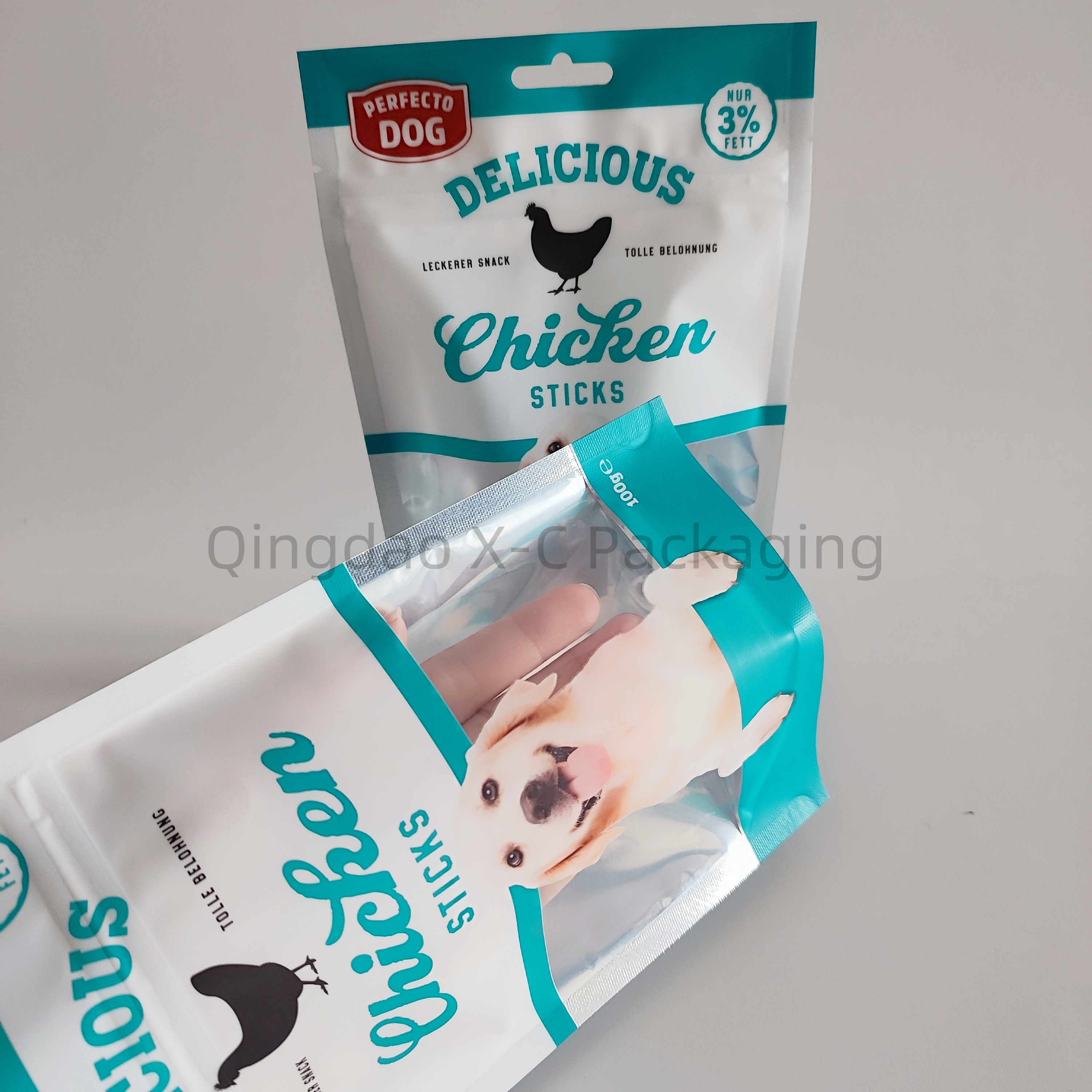 Custom Made Zip Lock Pet Food Packaging Bags Diamond Patterned With Heat Seal