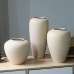 Home Hotel Restaurant Decorative Accent Modern Chinese Ceramic Vase with Gold