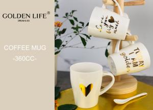 Quality 10OZ High Grade Christmas Themed Mugs Translucent Fine Composition With Lid Spoon wholesale