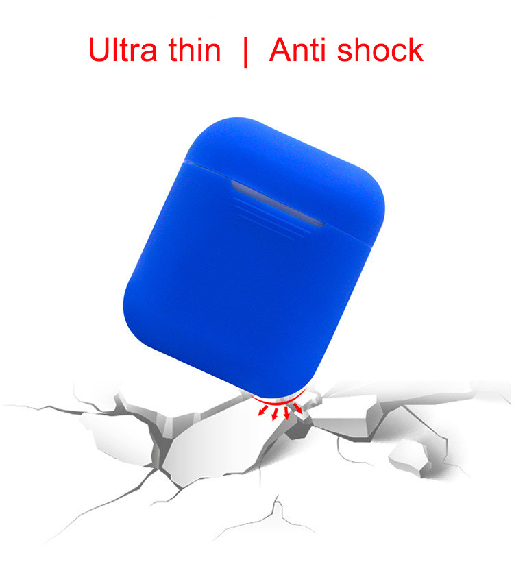 Silicone Protective Shockproof Wireless Charging Earbuds Case Cover Skin Compatible for Apple AirPods 1 & 2