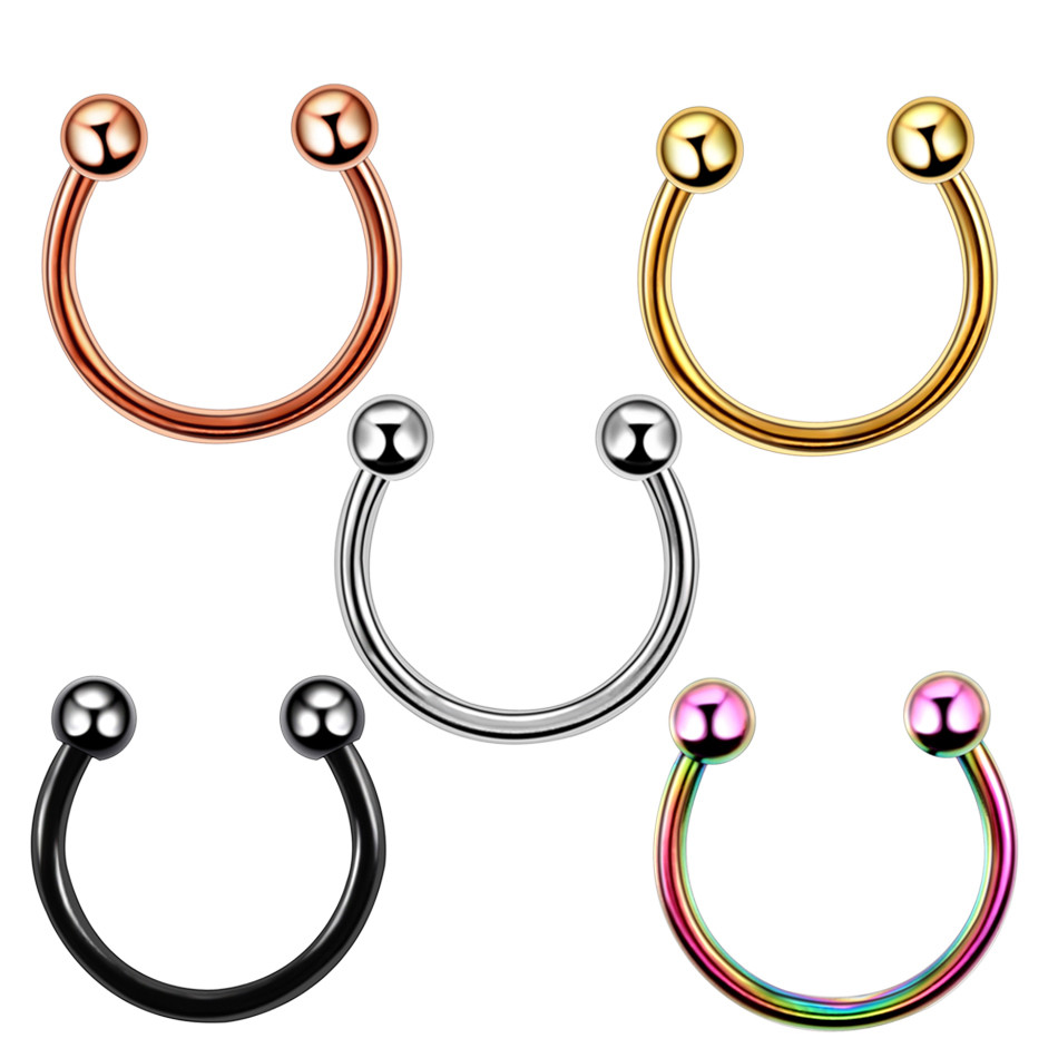 Rainbow color nose ring fashion body piercing jewelry lip ring