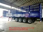 Blue Heavy Duty 4 Axle Semi Trailer 65 Ton Fence Type Semi Cargo Trailer