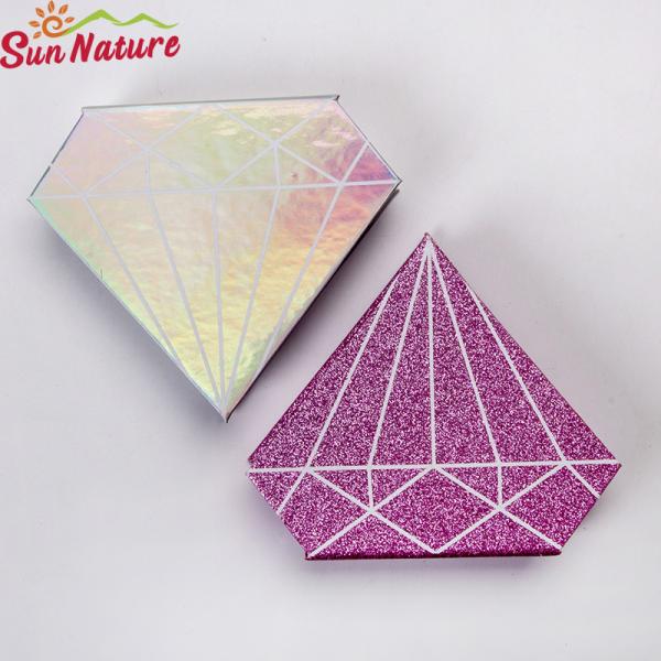 Wholesale Stamping Coated Paper Empty Glitter Black Luxury Eyelash Packaging