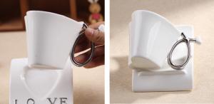 Quality heart shape style coffee mug with plate wholesale