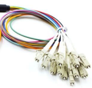 Multimode Fiber Optic MPO 0.9mm MPO To LC Cable With 55dB Return Loss