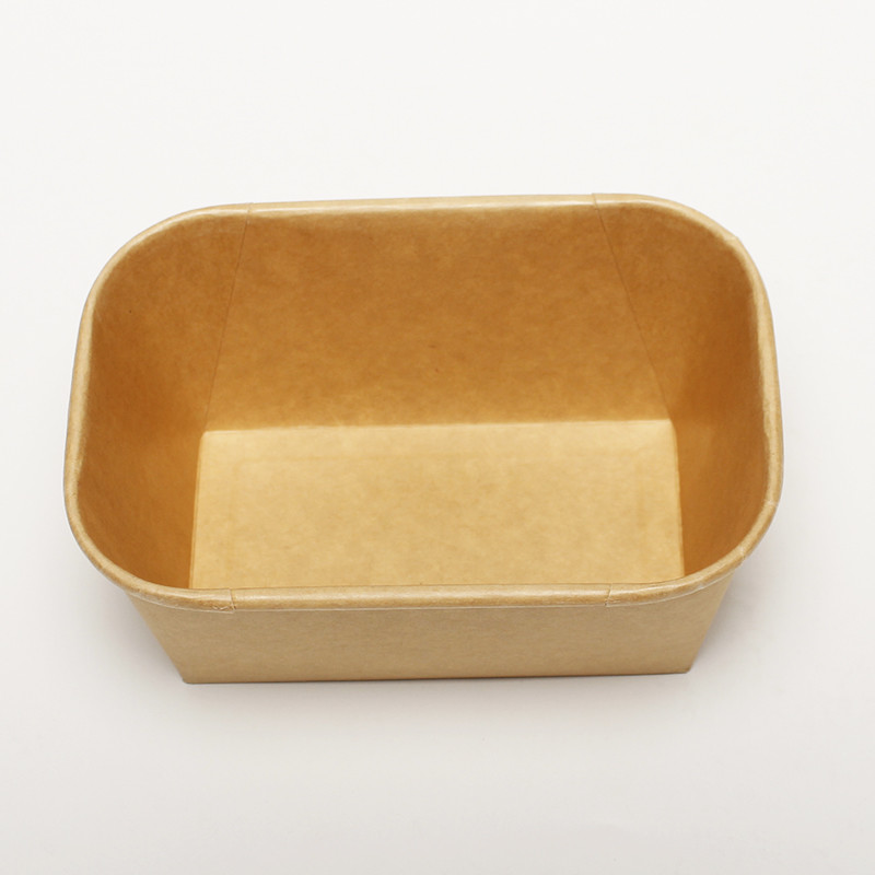 Leakproof Disposable Square Paper Bowl For Salad Soup Food Grade 750ml