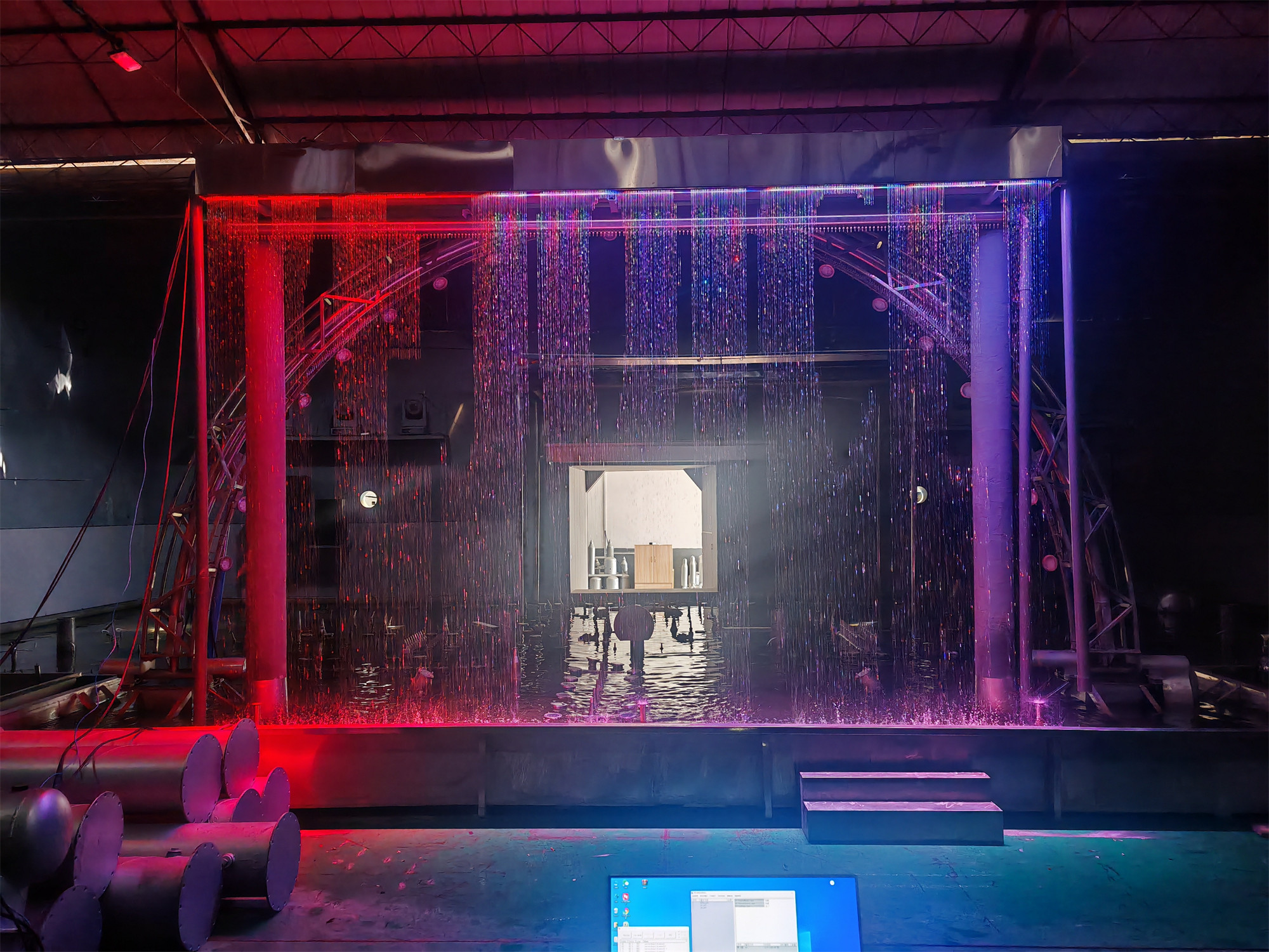 Customizable Digital Water Curtain Fountain For Outdoor Space
