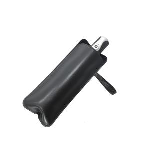 Quality Blue Compact Auto Open Close Umbrella Windproof Frame And Black PU Leatcher Bag wholesale