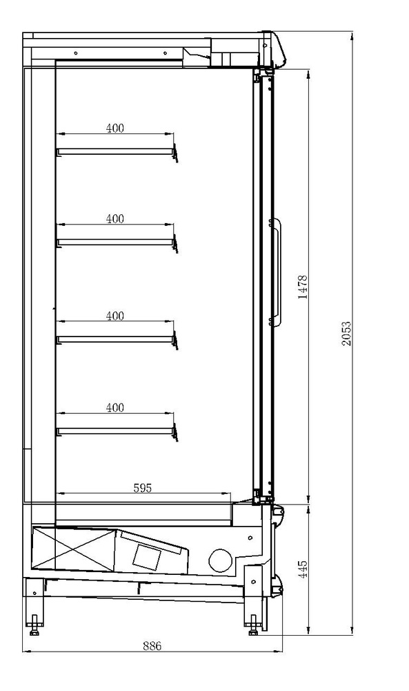 Glass Door Multideck Display Fridge Customized Dimensions 220v/380v Voltage