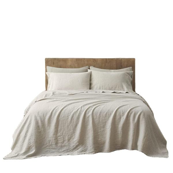 Queen Size Stone Washed French Linens Bedding Set of 4 100% Pure Flax Linen