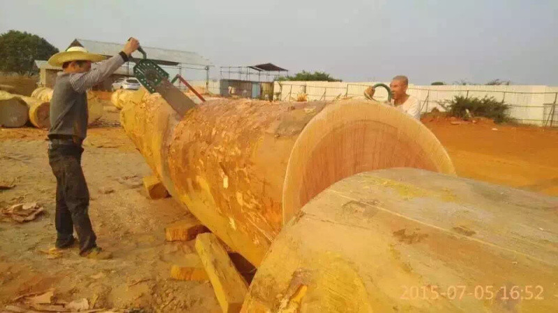 Pneumatic Log cutting off saw mill woodworking log cutter machine for round logs usage China supply