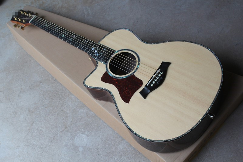 Ebony finggerboard 41-inch cutaway 916 natural wood color left handed acoustic guitar, Spruce,fishman pickup EQ