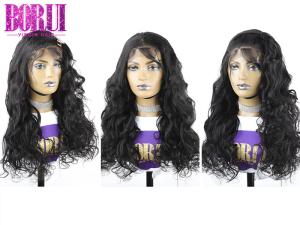Quality 4*4 Lace Closure Wig , Pre Plucked Body Wave Lace Wig 250% Density Soft wholesale