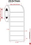 23.5mmx7mm Permanent Adhesive Label 1.5mil White Matte High Temperature