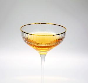 Quality Customize Gold Rim Optical Stripes Crystal Cocktail Glasses wholesale
