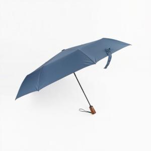 Quality High End Auto Open Close Umbrella With Straight Wooden Handle 94cm Open Diameter wholesale