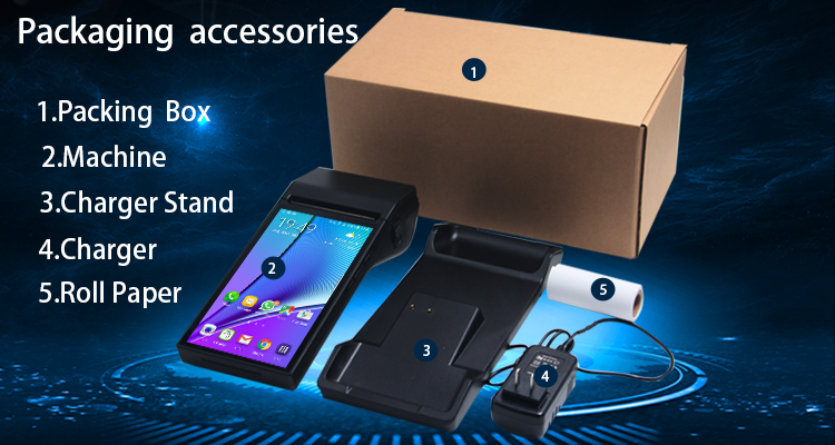 7inch Android Handheld POS Terminal with 80 MM Printer NFC 3G/4G Digital POS Machine