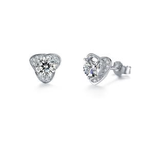 Quality Emerald Cut VVS Moissanite Jewelry 925 Sterling Silver Earrings 8mm wholesale