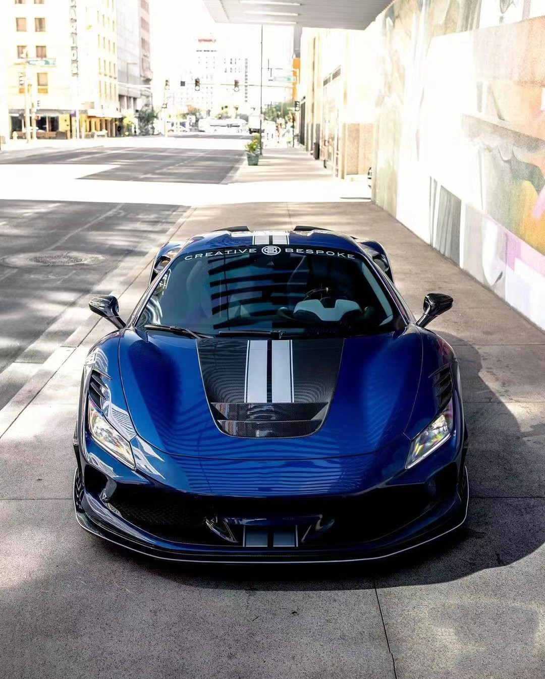 240 X 80 X 50mm Ferrari Body Kit KEYV Style Front Splitter Diffuser Carbon Fiber
