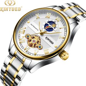 Quality KINYUED men's automatic mechanical watch tourbillon waterproof mechanical wristwatches wholesale