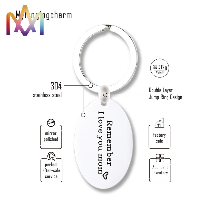 Lead Free Hypoallergenic 304 Stainless Steel Message Keychain