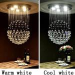 Modern K9 Large LED SphericLiving Room Crystal Chandeliers Round Large