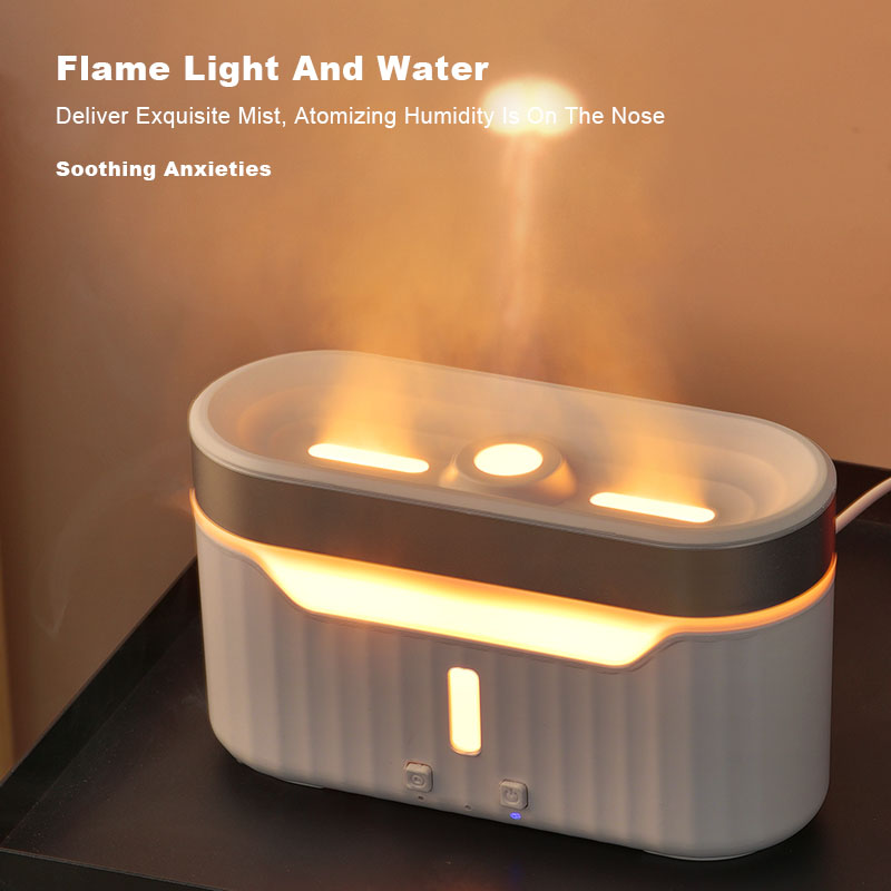 2023 New Flame Water Atomization Jellyfish Fog Humidifier Desktop Portable Essential Oil Aroma Diffuser with Atmosphere Light