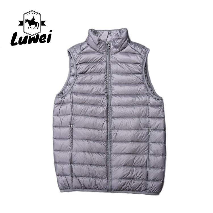 Wholesale Customs Logo Fashion Winter Lightweight Utility Gilet Casual Waistcoat Winter Down Vest For Men