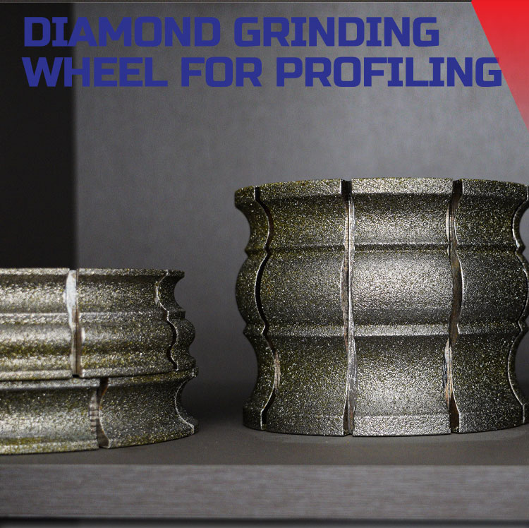 Vacuum Brazed Stone Edge Diamond Bore Profile Grinding Wheel 64-134mm Metal Powder