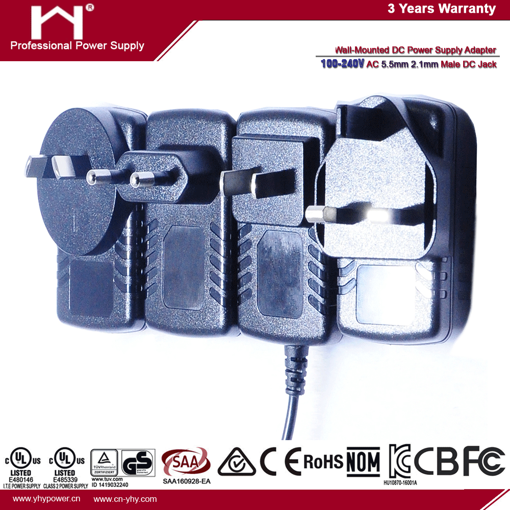 100 240v Mount Power Ac Adapter , 3.5/1.3mm Power Wall Adapter Euro Uk Kc Certified