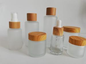 Quality Round Fat Cosmetic Sample Containers / Glass Clear Cosmetic Containers wholesale