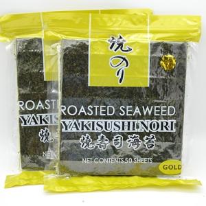 Quality 21cm Length Sushi Nori Roasted Dried Seaweed 100 Sheets Pack wholesale