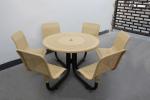 Commercial Metal Picnic Table And Chair Set Round Shape Weather Resistant
