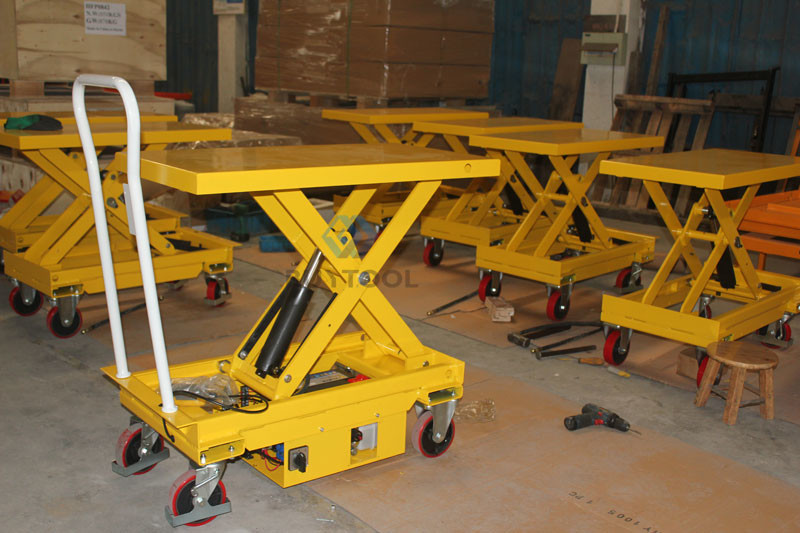 Mobile Electric Scissor Lift Table With Skirt Mobile Elevator Lift 1010x520mm