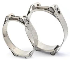 Quality Customized Antirust Double Bolt Hose Clamp / High Pressure Sanitary Clamp wholesale