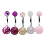 Acrylic Beads Double Belly Button Piercing Jewelry 14ga Rainbow Colors