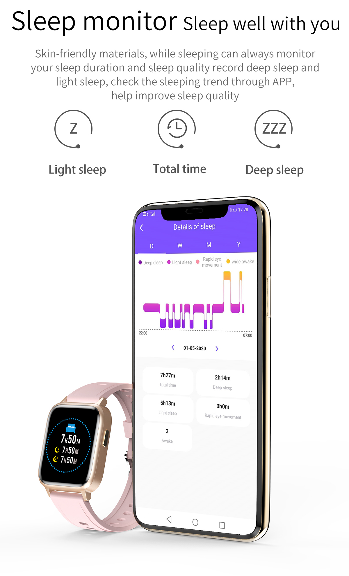 1.3 Inch GT8 Smart Watch Body Temperature Detection 1.3 Inch 240*240 180mAh