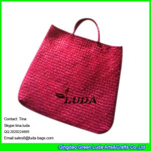 Quality LUDA cheap sea grass straw tote bag wholesale red color lady straw handbag wholesale