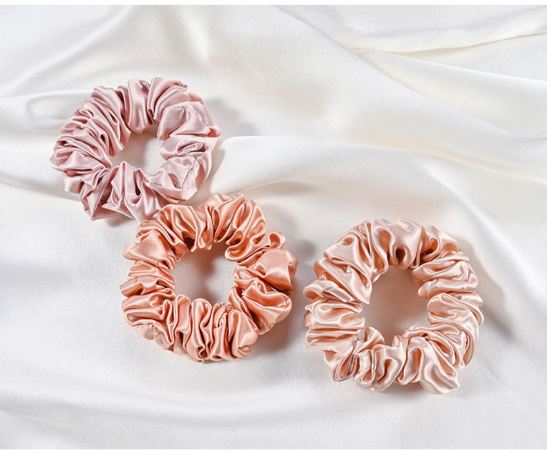 100% Pure Mulberry Silk Pink Oversized Scrunchies Silk Hair Ties Elastics Ponytail Holder