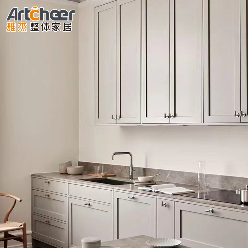 Flat Edge Countertop Eased Edge Modern Modular Kitchen Cabinet for Hassle-Free Assembly